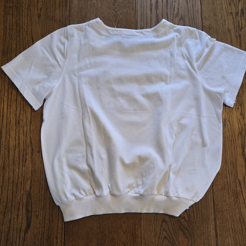 Vintage 90s Alfred Dunner 1X Floral Bee Ladybug Embroidered Tee Shirt - Picture 5 of 6